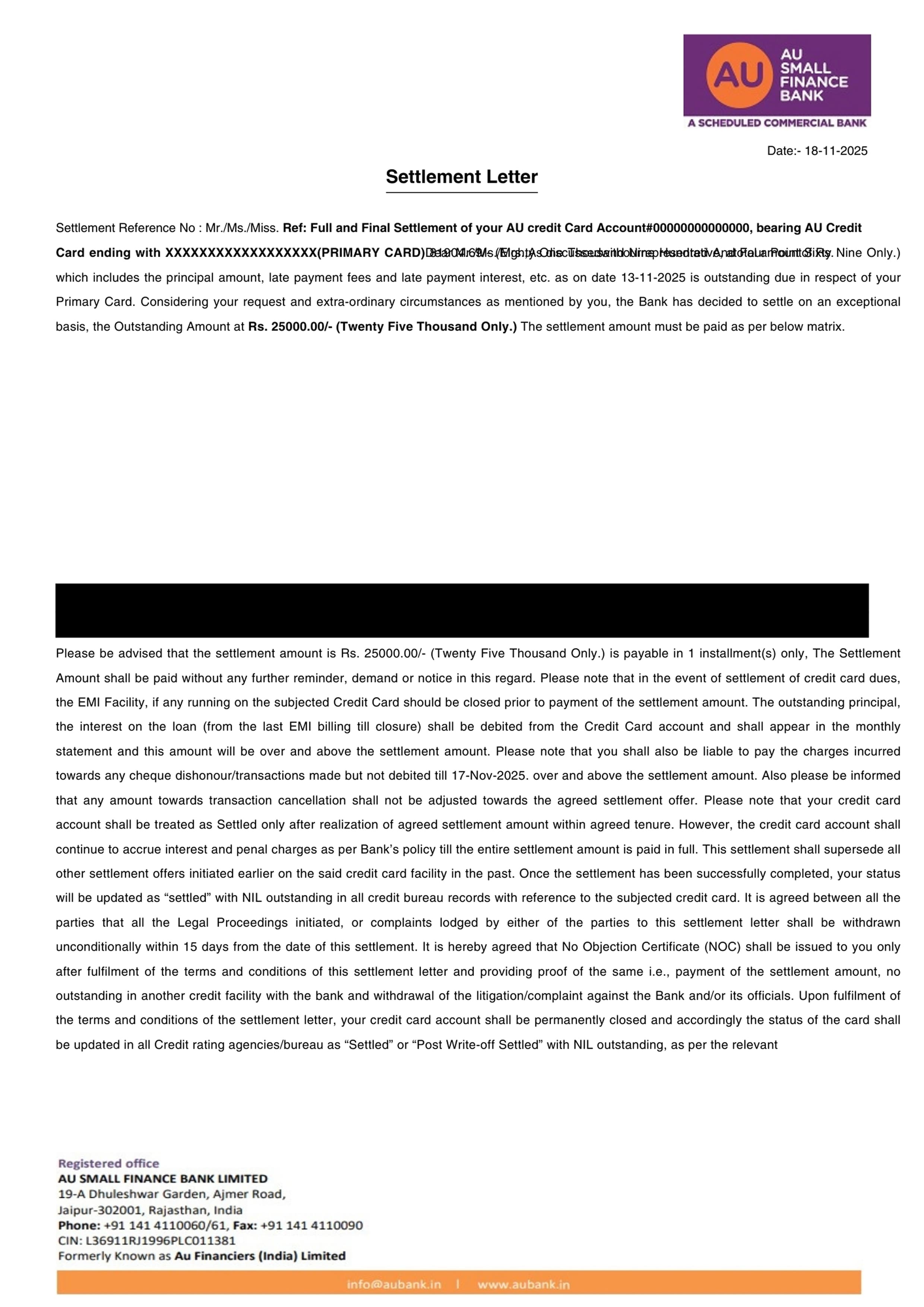 Settlement Letter 14