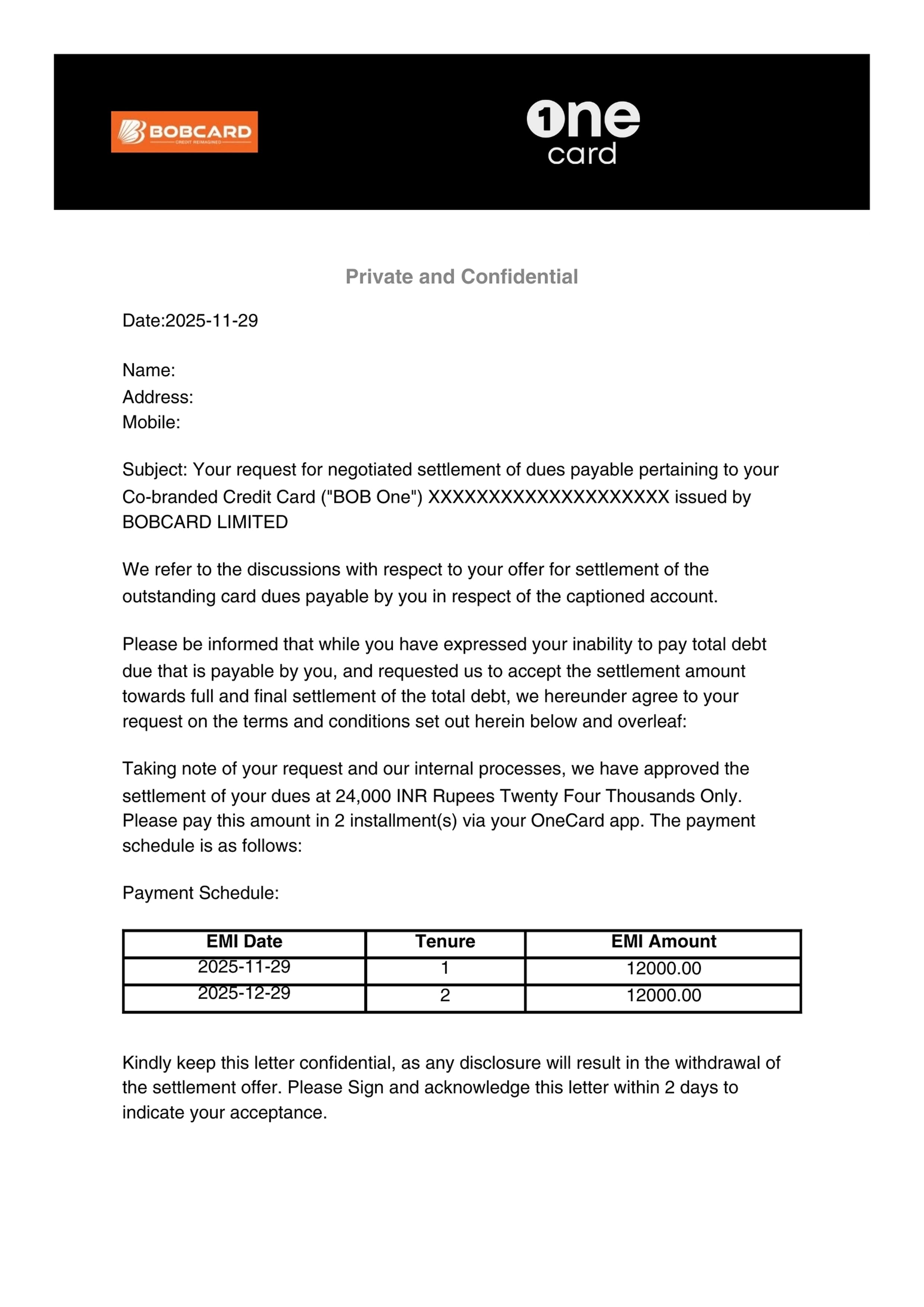 Settlement Letter 15