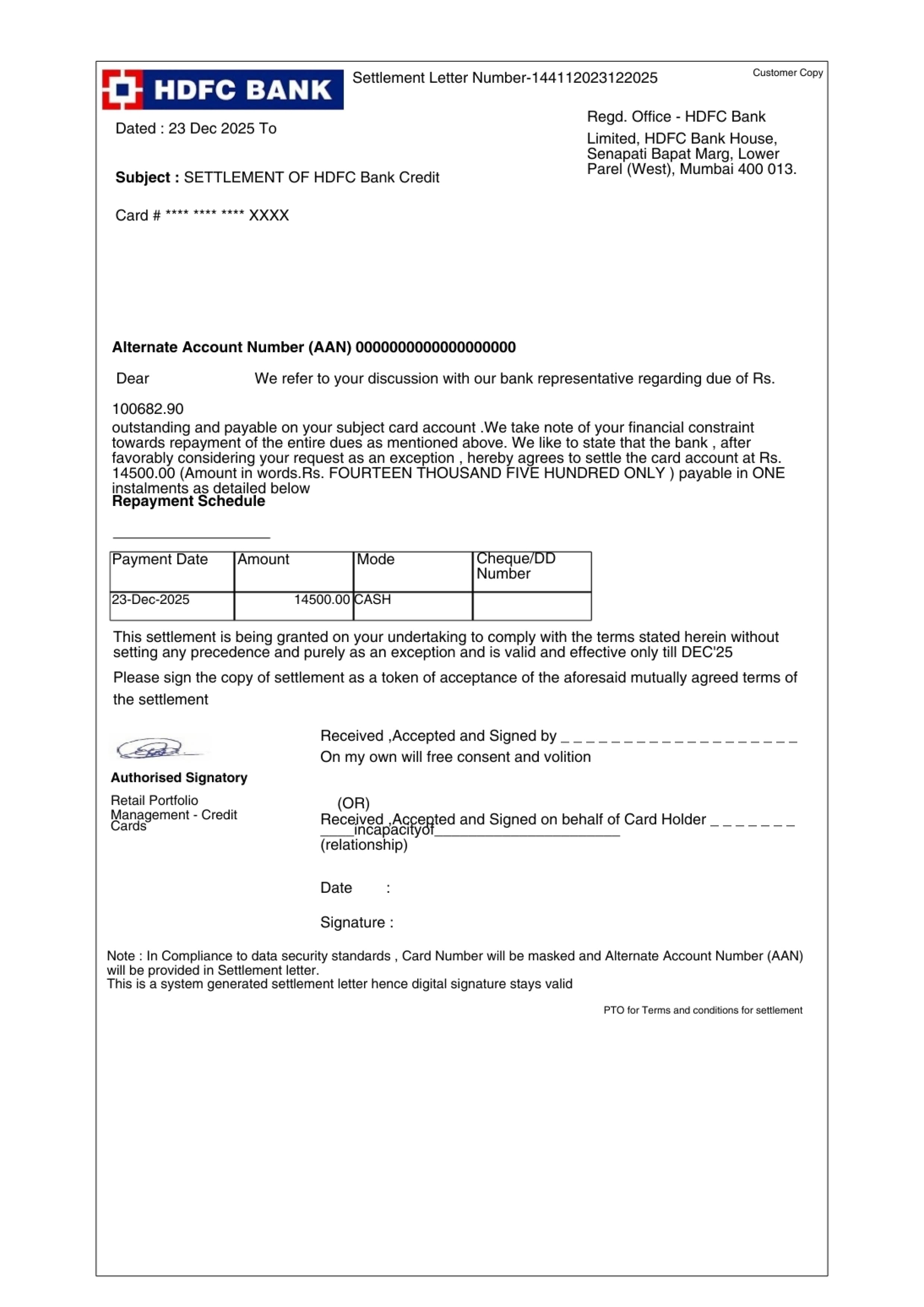 Settlement Letter 9
