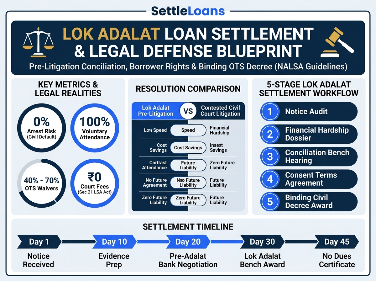 Lok Adalat Notice for Personal Loan Summary Infographic